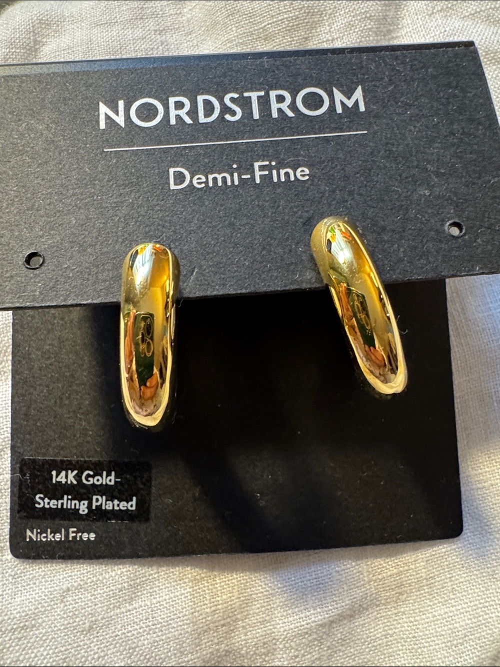 Nordstrom Gold silver hoops. 14k gold sterling plated